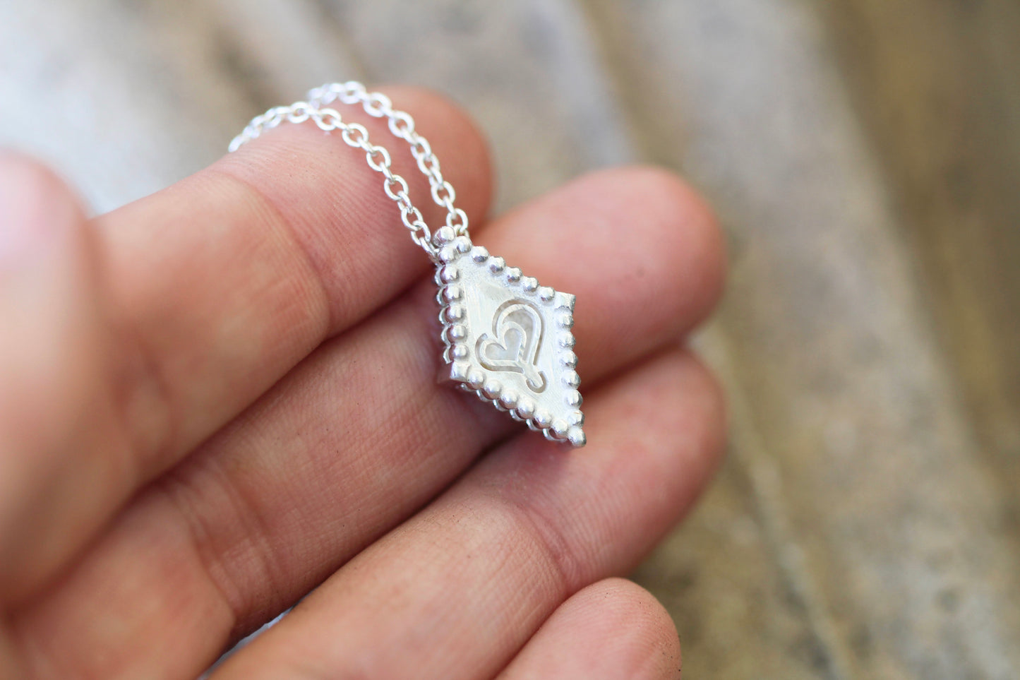 Beaded Diamond Pendant