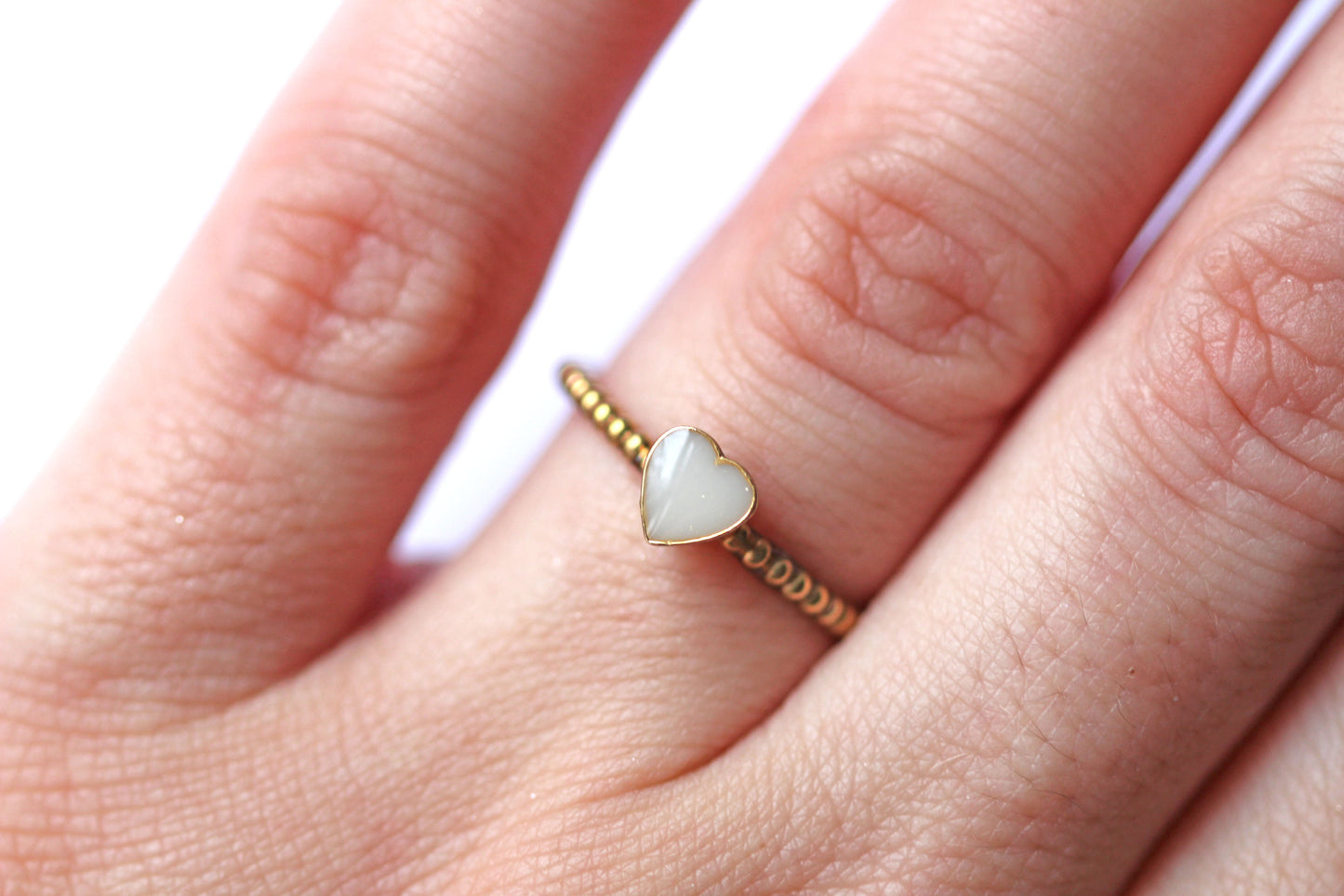 Stacking Ring w/Band Choice - Heart