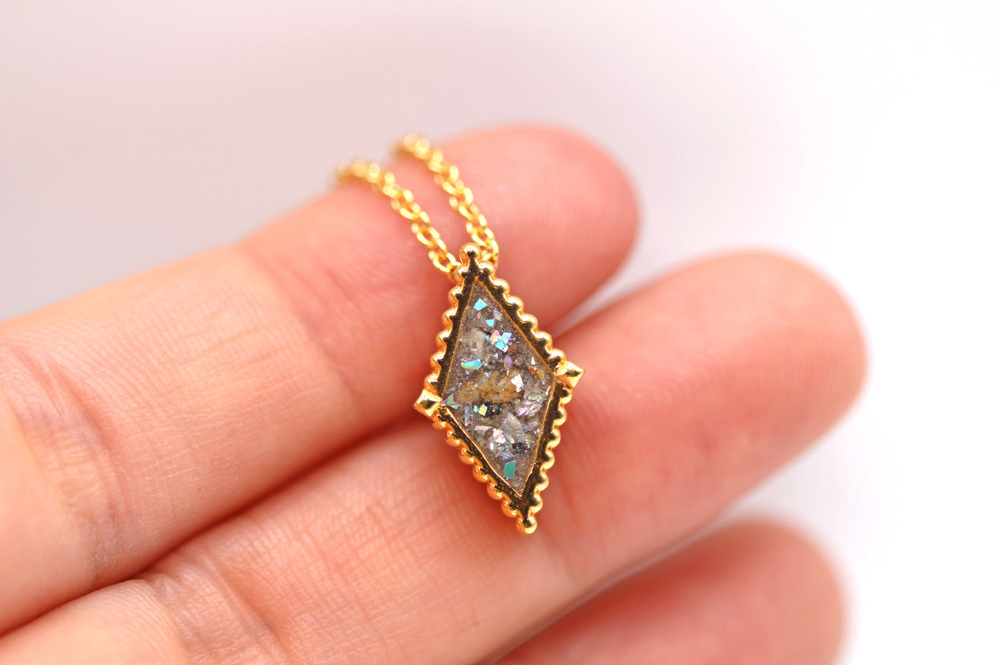 Beaded Diamond Pendant