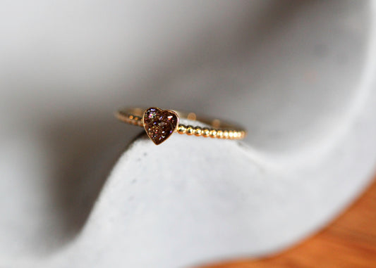Stacking Ring w/Band Choice - Heart